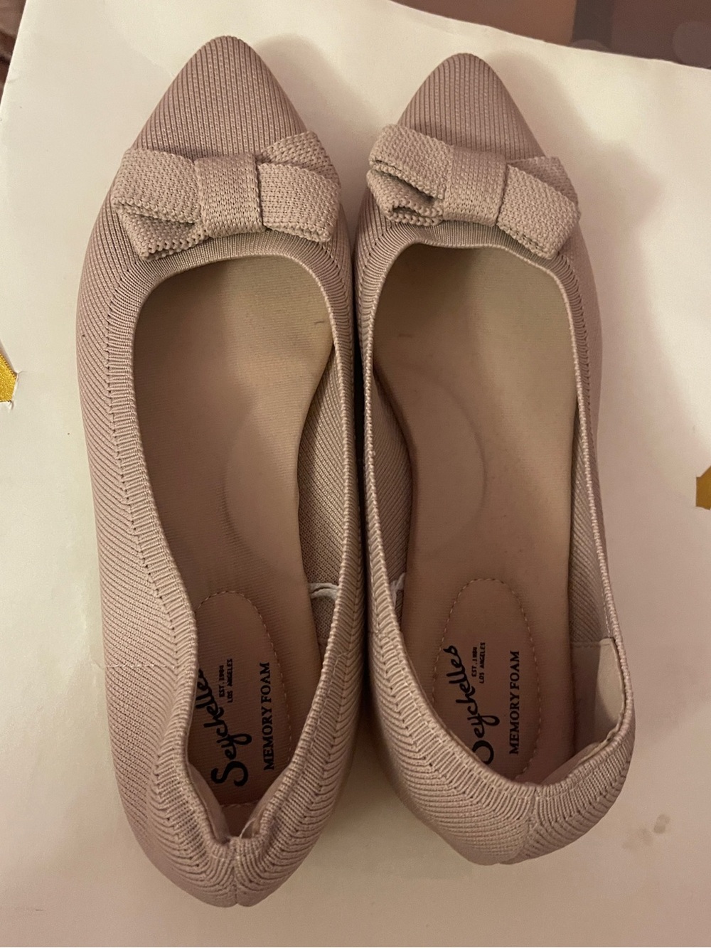 Taupe Pink Wide Flats, 9W